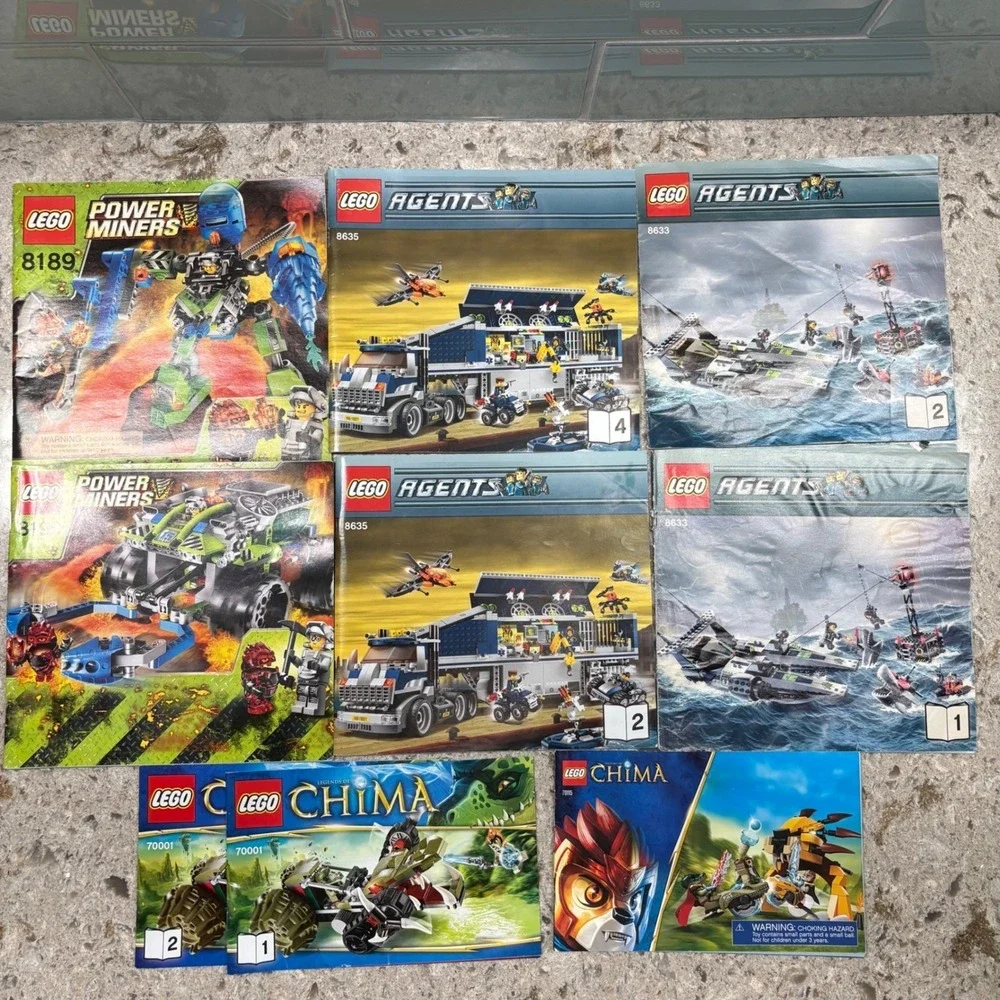 Lego Instruction Manual Lot of‎ 9 Power Miners, Agents, Chima